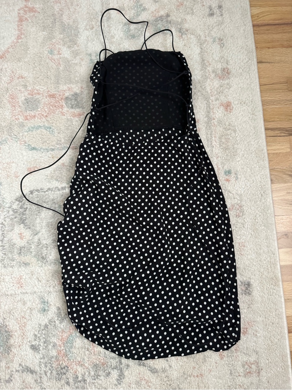 White Fox Boutique Black & White Polka Dot Mini Dress - Picture 4 of 4